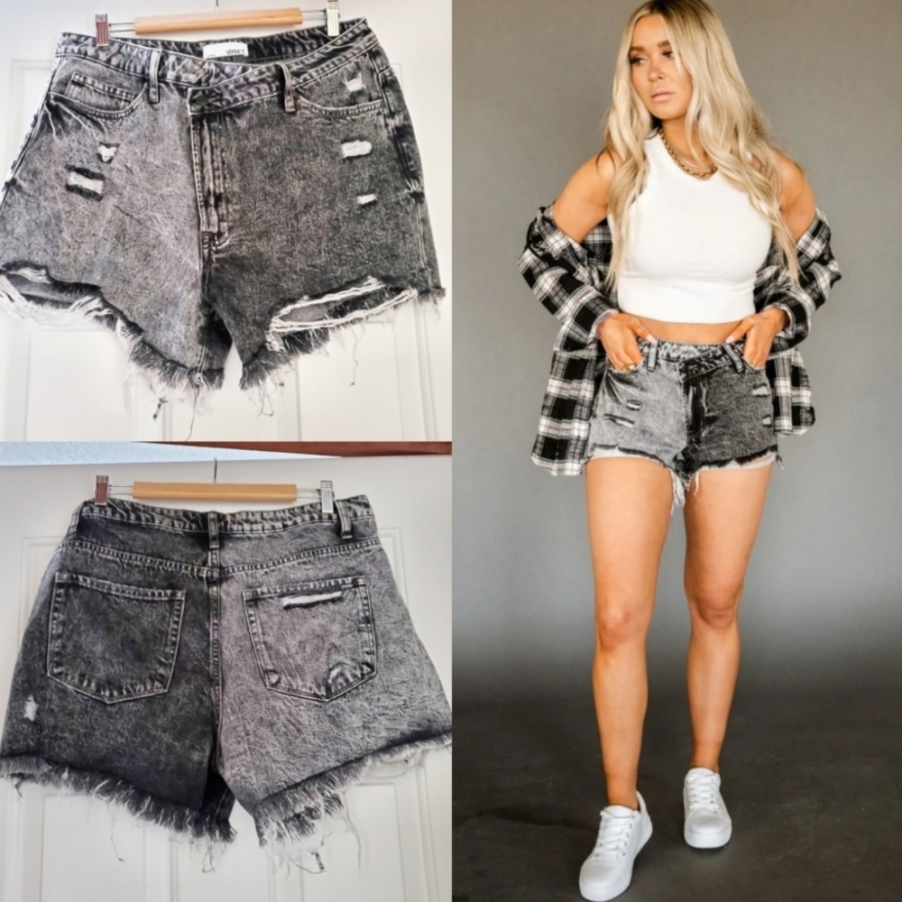Two Toned jean shorts